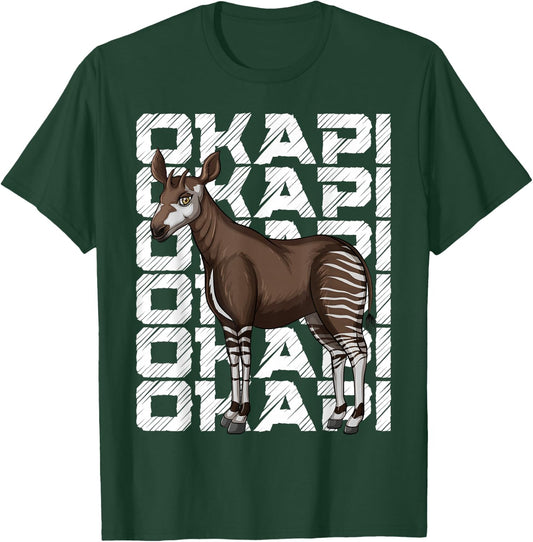 Okapi Illustration with Okapi T-Shirt - T-Shirt | Forest