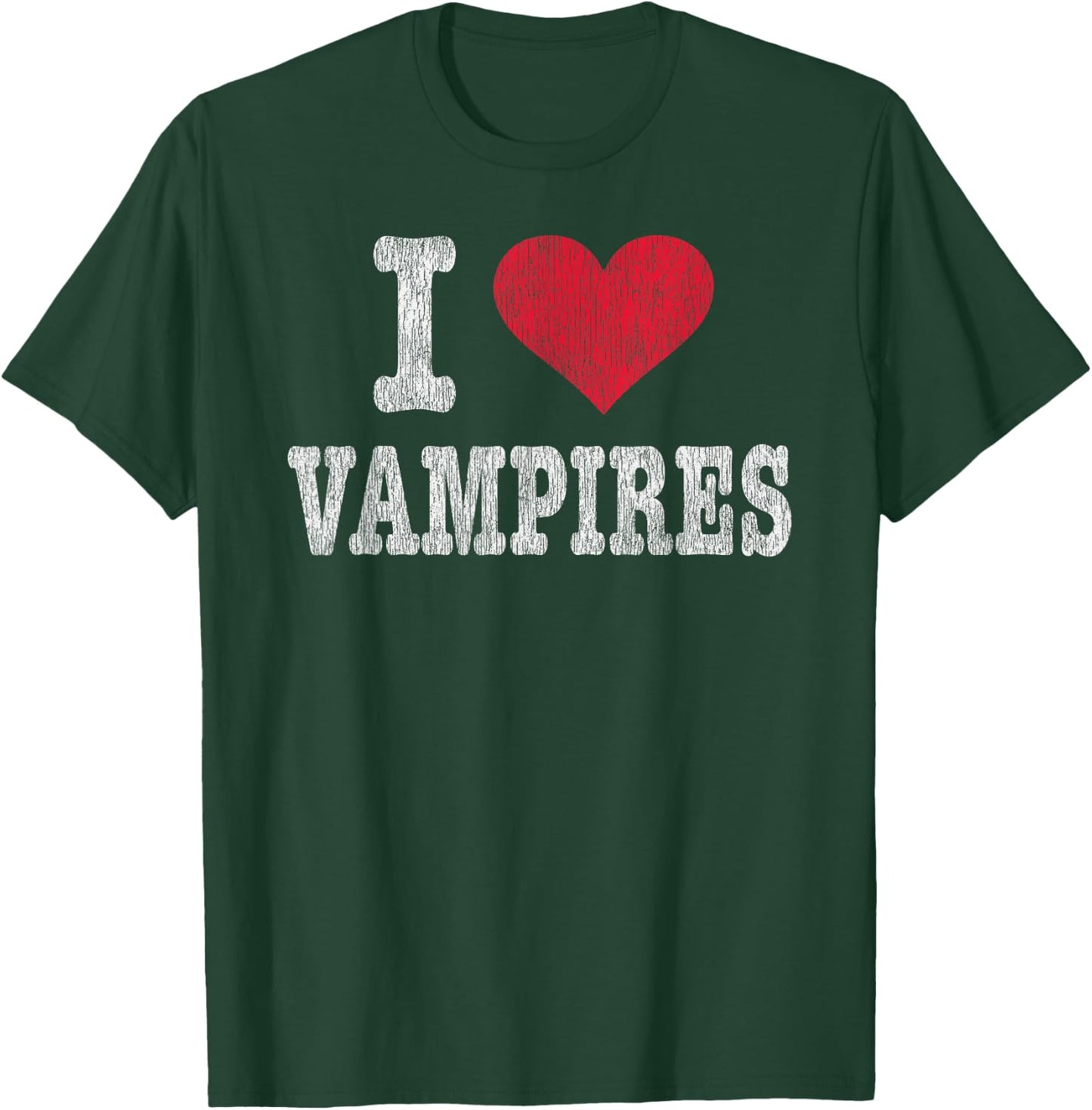 Vintage I Love Vampires T Shirt Trendy Gift T-Shirt - T-Shirt | Forest