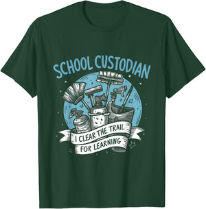 School Custodian Janitor Janitorial Appreciation Women Men T-Shirt - T-Shirt | Forest