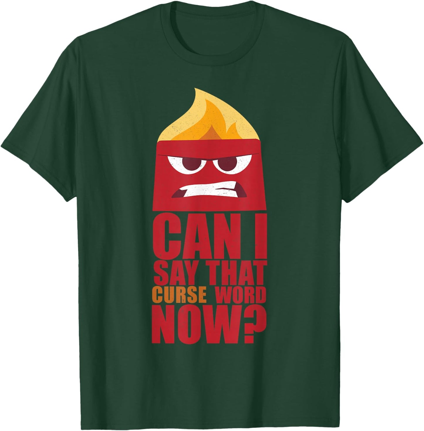 Disney Pixar Inside Out Anger Curse Quote Graphic T-Shirt - T-Shirt | Forest