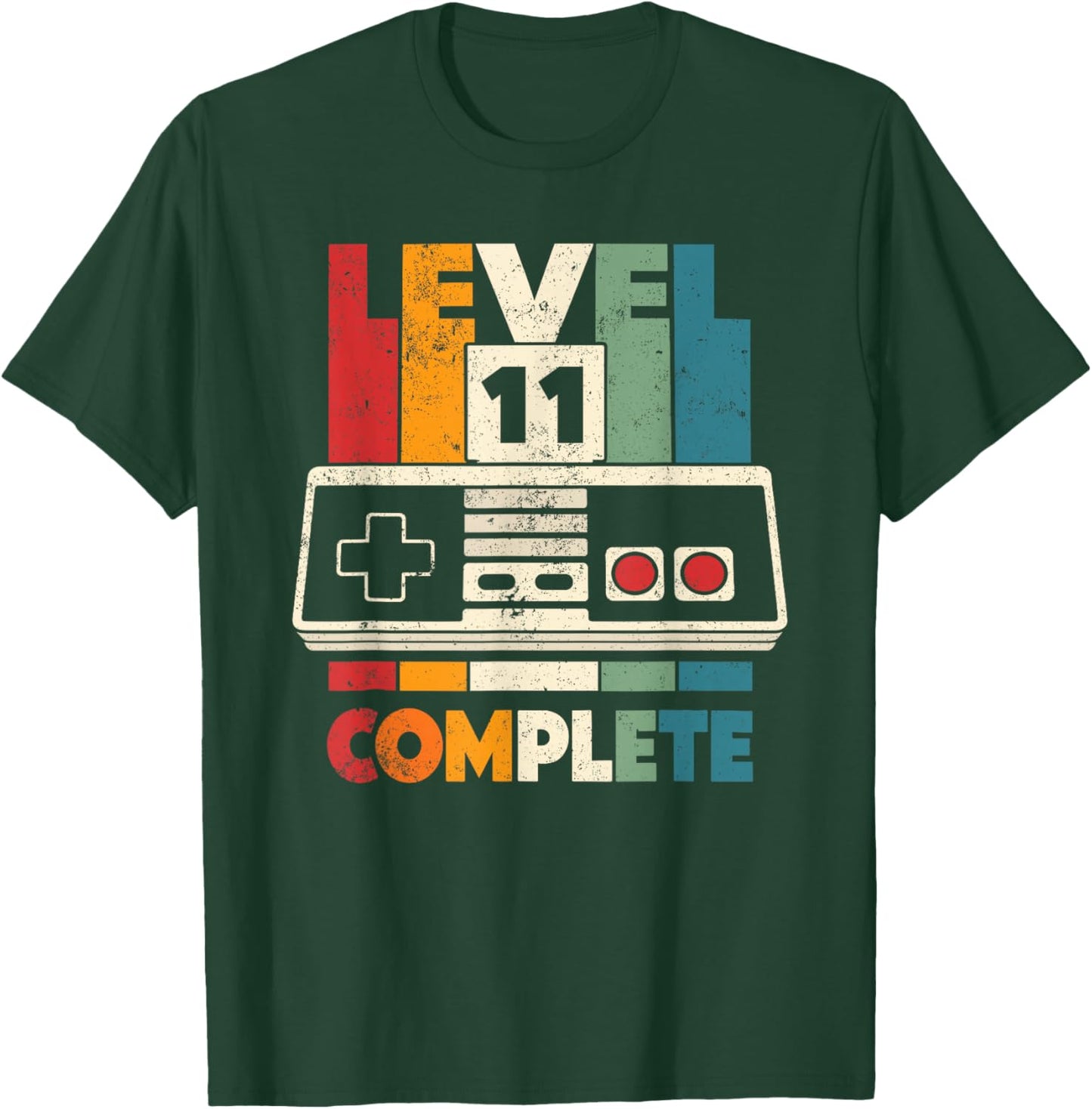 11th Wedding Anniversary Him Her Vintage Level 11 Complete T-Shirt - T-Shirt | Forest