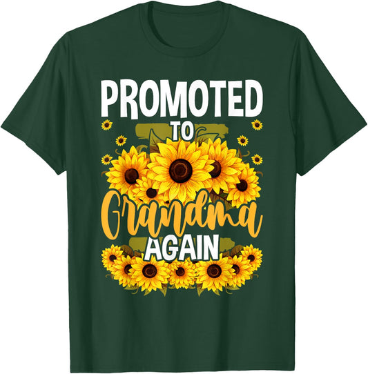 Promoted To Grandma Again Sunflower New Grandma T-Shirt - T-Shirt | Forest