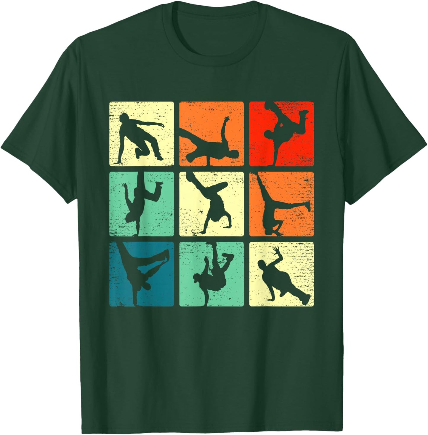 Break Dancing Shirt Bboy Poses Retro Vintage Hip Hop Gift T-Shirt - T-Shirt | Forest