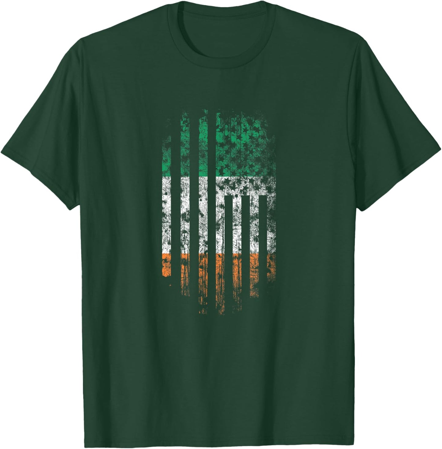 Irish American Flag - Ireland Saint Patrick's Day T-Shirt - T-Shirt | Forest