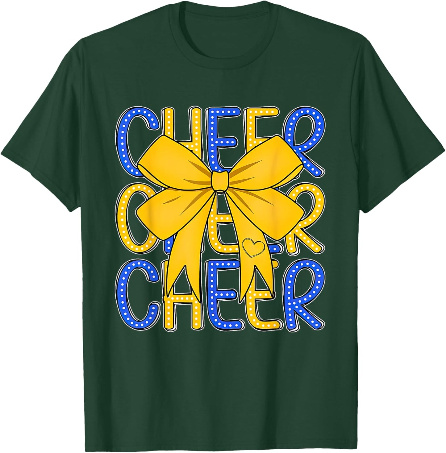 Game Day Football Coquette Bow Cheer Mom Cheer Girl T-Shirt - T-Shirt | Forest