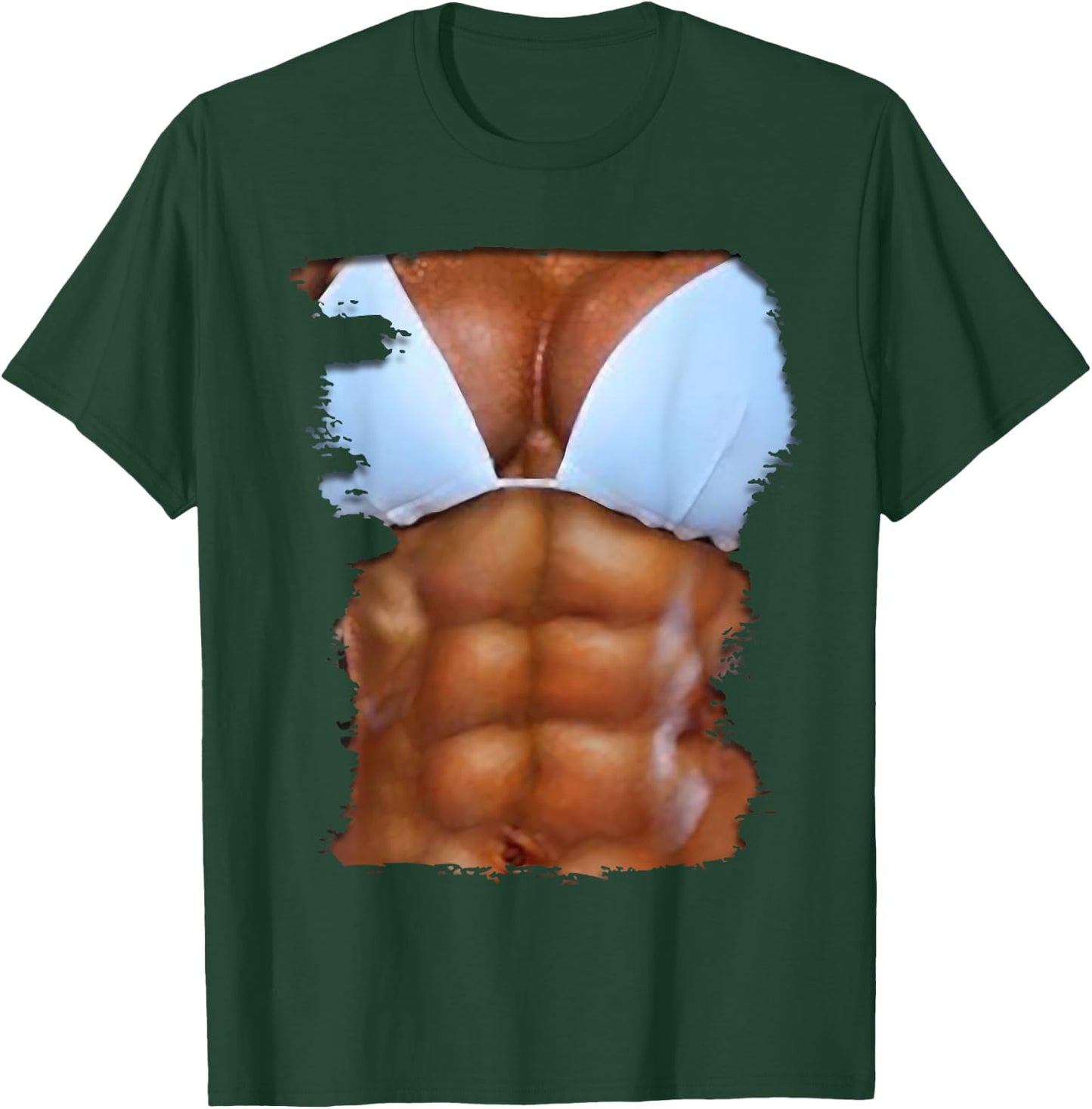 Fake Abs T Shirt Funny Bikini Body Muscle Six Pack 3D T-Shirt - T-Shirt | Forest