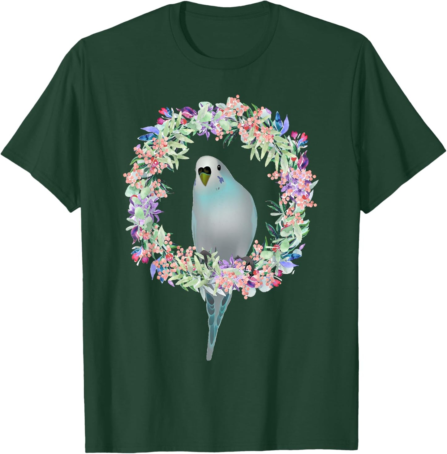 Cute budgies parakeet parrot and children T-Shirt - T-Shirt | Forest