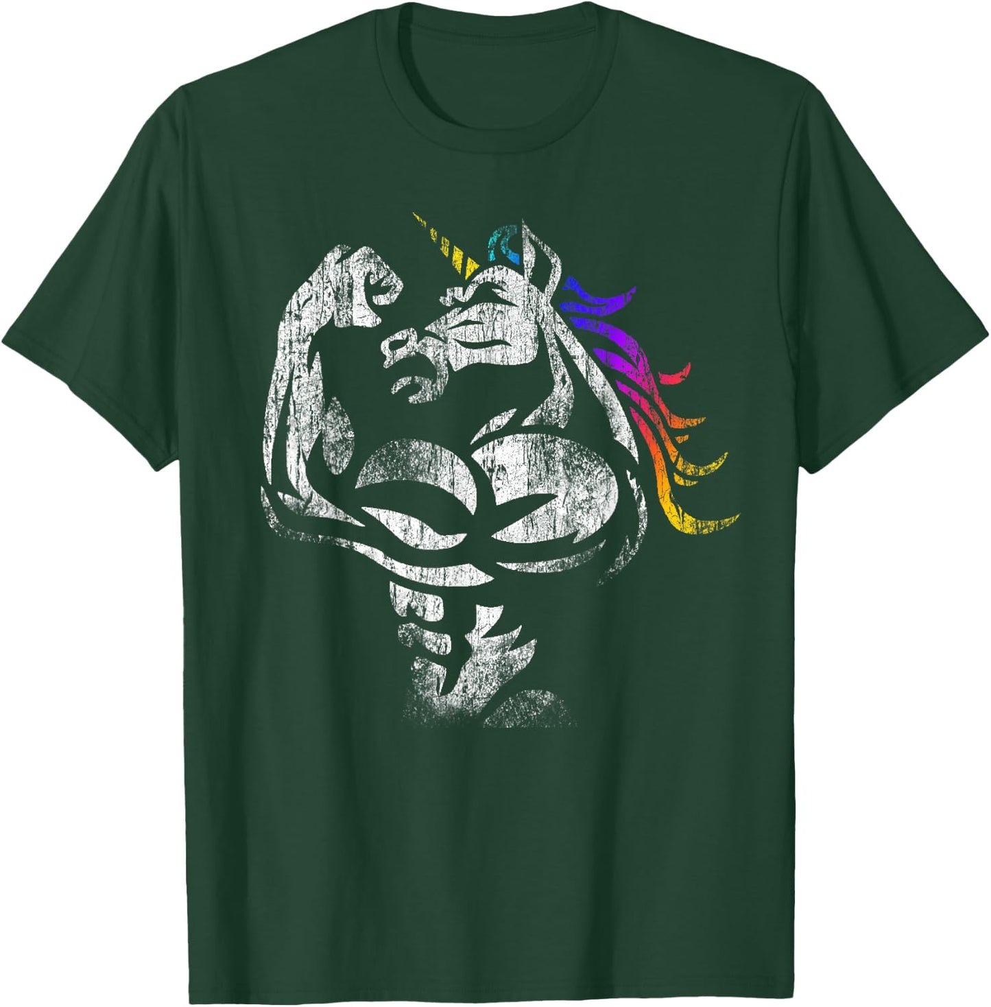Unicorn Muscle Shirt Birthday Father's Day Gym T-Shirt - T-Shirt | Forest