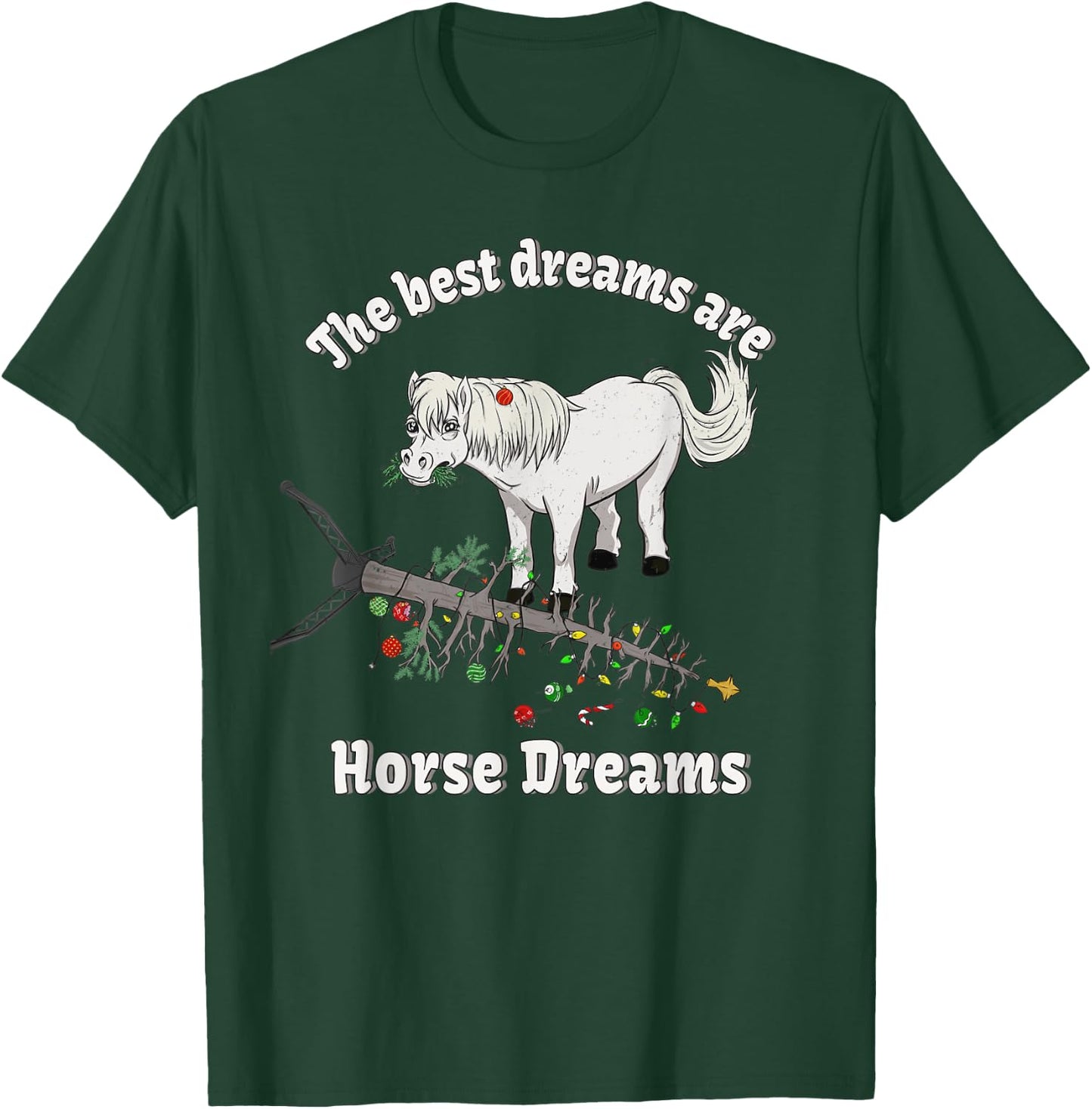 Icelandic Horse riding Shetland Pony Christmas Dreams Gift T-Shirt - T-Shirt | Forest