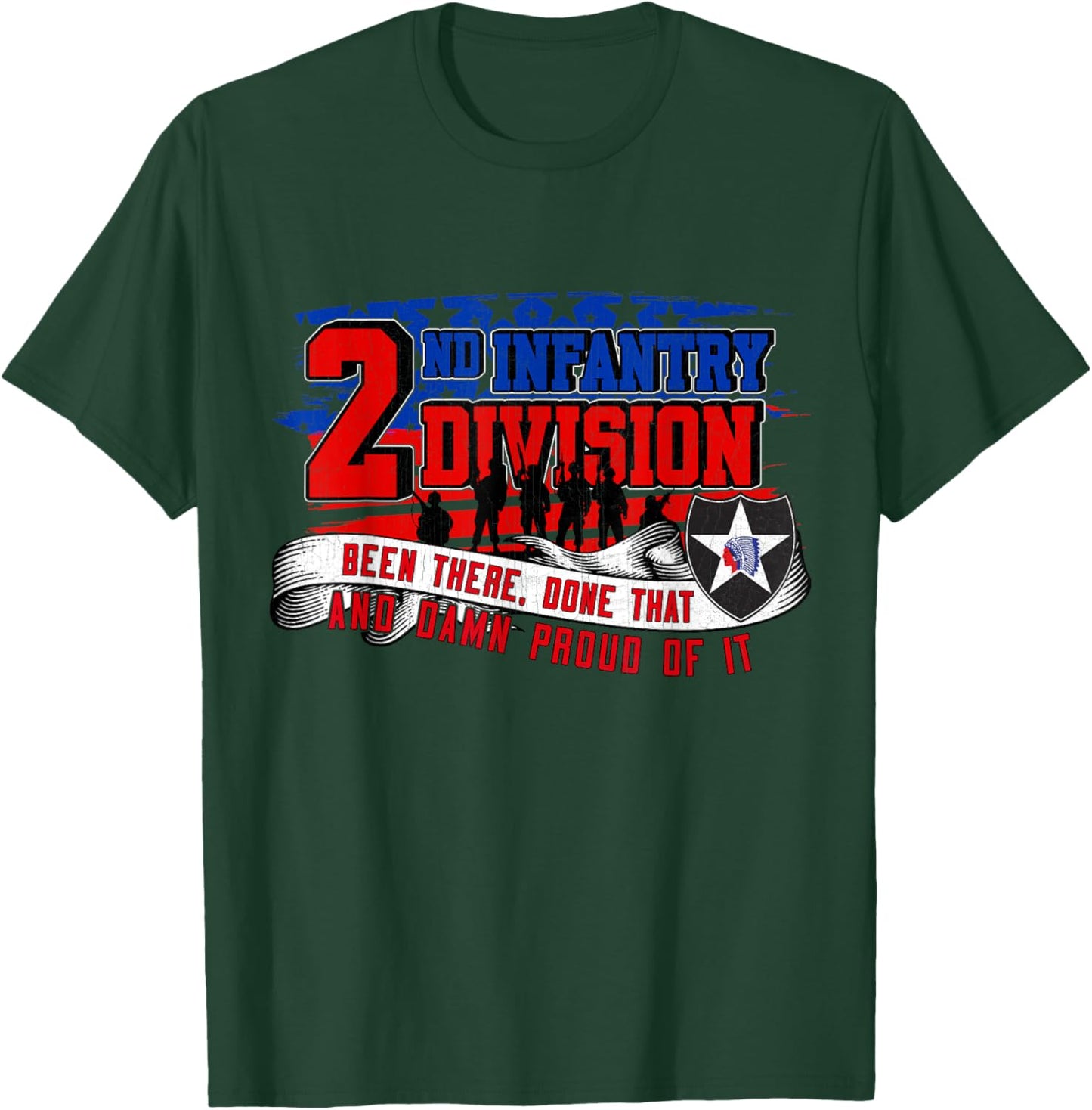 2nd Infantry Division 2nd ID Indianhead Veteran Gifts T-Shirt - T-Shirt | Forest
