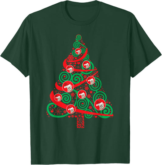 Cat Lover Christmas Tree Cat Lover Xmas Gift Shirt T-Shirt - T-Shirt | Forest