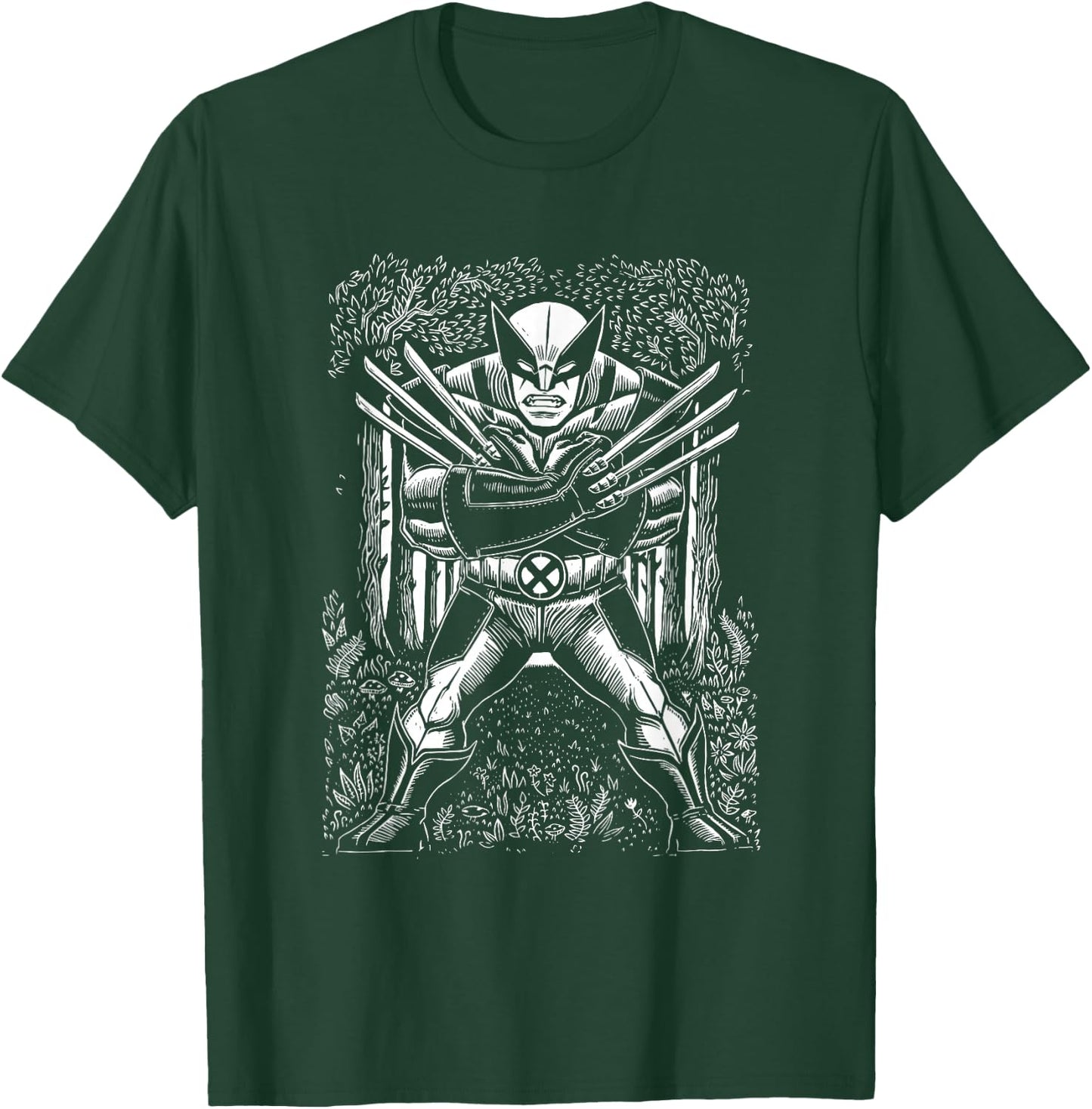 Marvel Wolverine Logan Linocut Black T-Shirt - T-Shirt | Forest