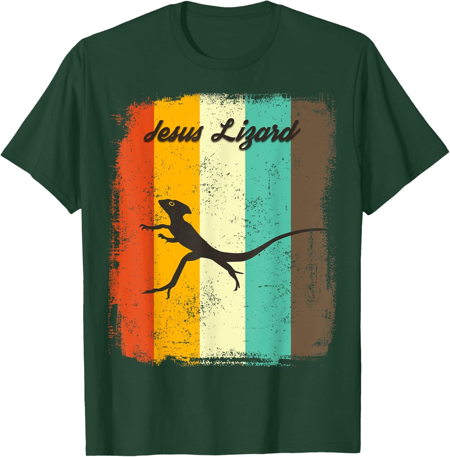 Jesus Lizard Retro 70s Vintage Reptile Lover T-Shirt - T-Shirt | Forest