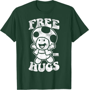 Nintendo Super Mario Toad Free Hugs Vintage Graphic T-Shirt - T-Shirt | Forest