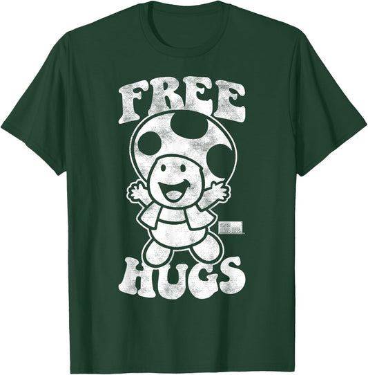 Nintendo Super Mario Toad Free Hugs Vintage Graphic T-Shirt - T-Shirt | Forest