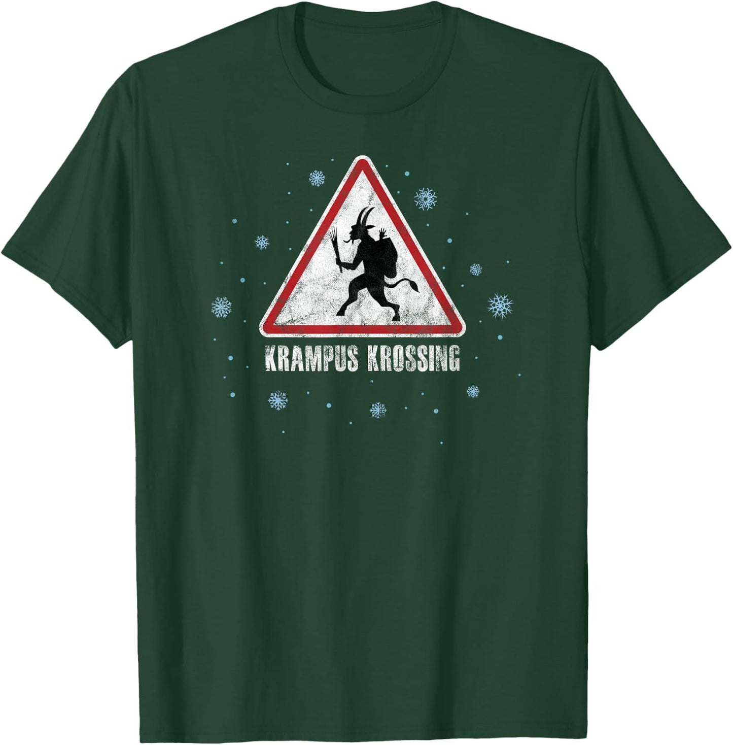 Christmas Krampus Crossing Sign T-Shirt - T-Shirt | Forest