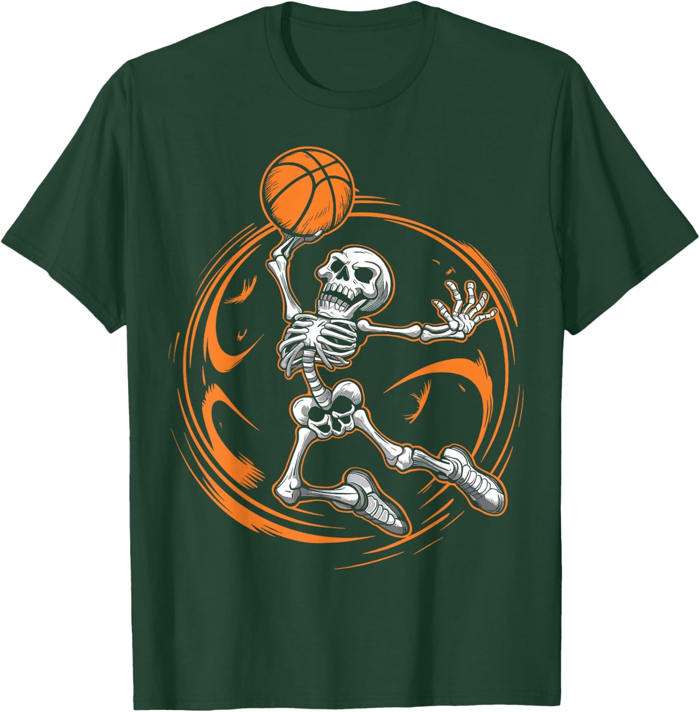 Basketball Skeleton Halloween Men Boys Basketball Halloween T-Shirt - T-Shirt | Forest