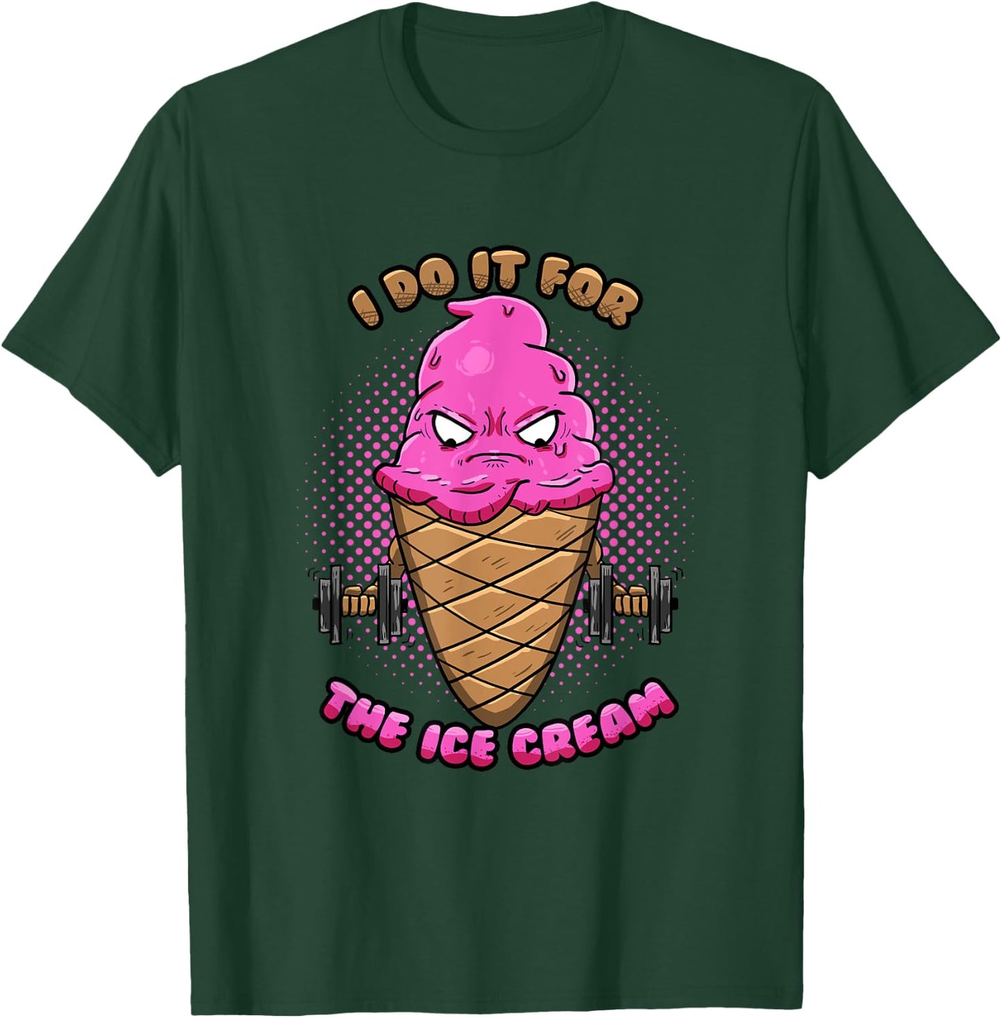 Strawberry Ice Cream Workout Funny Gym Fitness Gift T-Shirt - T-Shirt | Forest