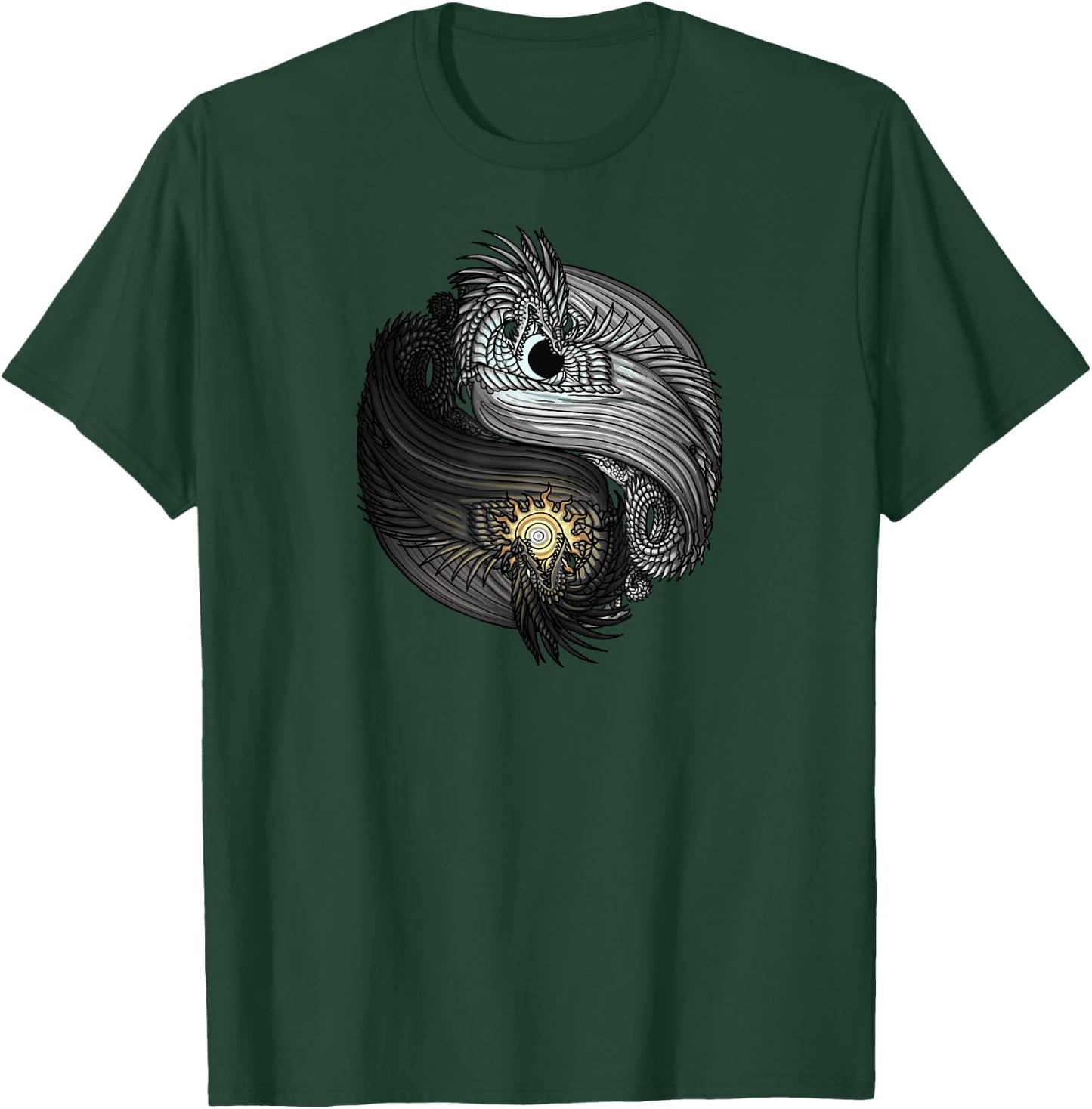 The Dreaming Dragon Sun and Moon Yin Yang Dragons T-Shirt - T-Shirt | Forest