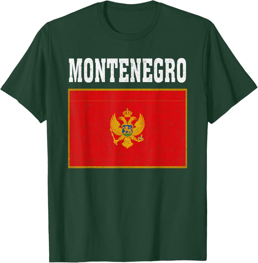 Montenegro Flag Patriotic National Roots Souvenir T-Shirt - T-Shirt | Forest