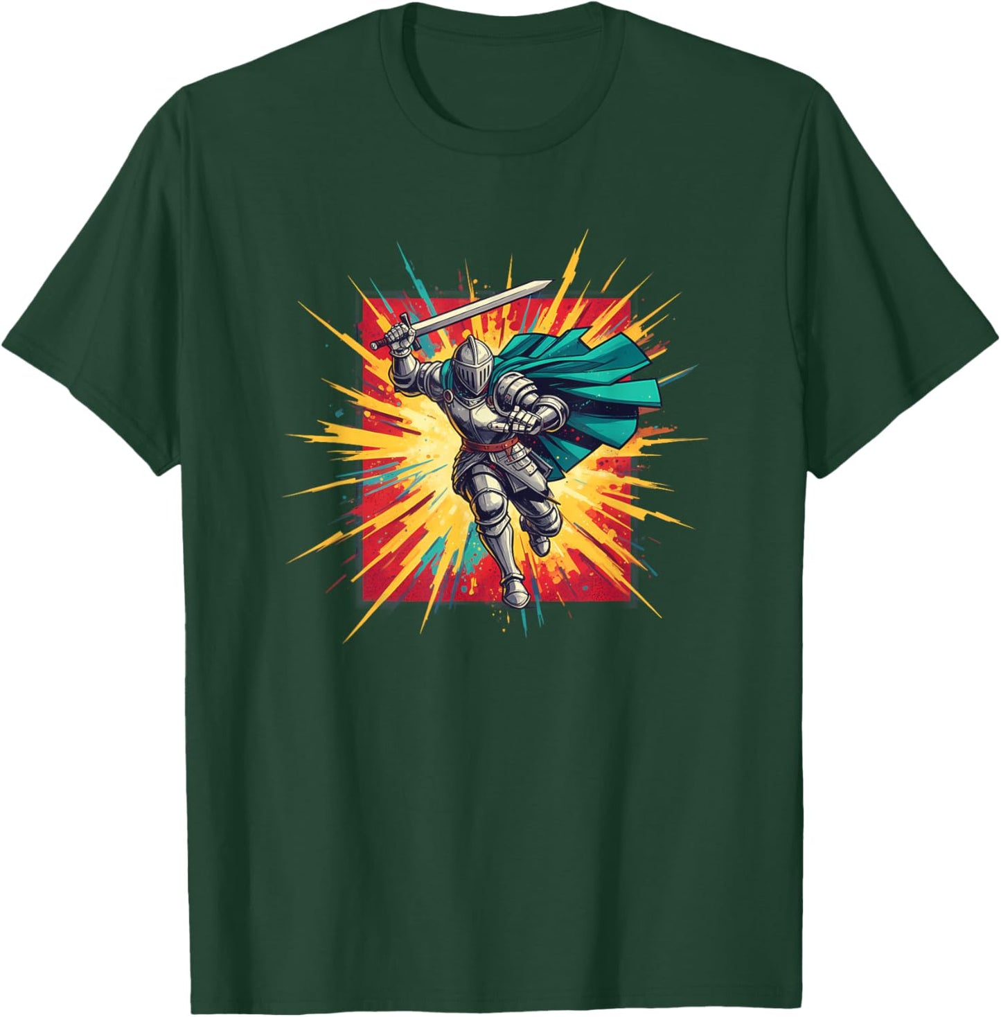 Retro Medieval Knight Armor Halloween T-Shirt - T-Shirt | Forest