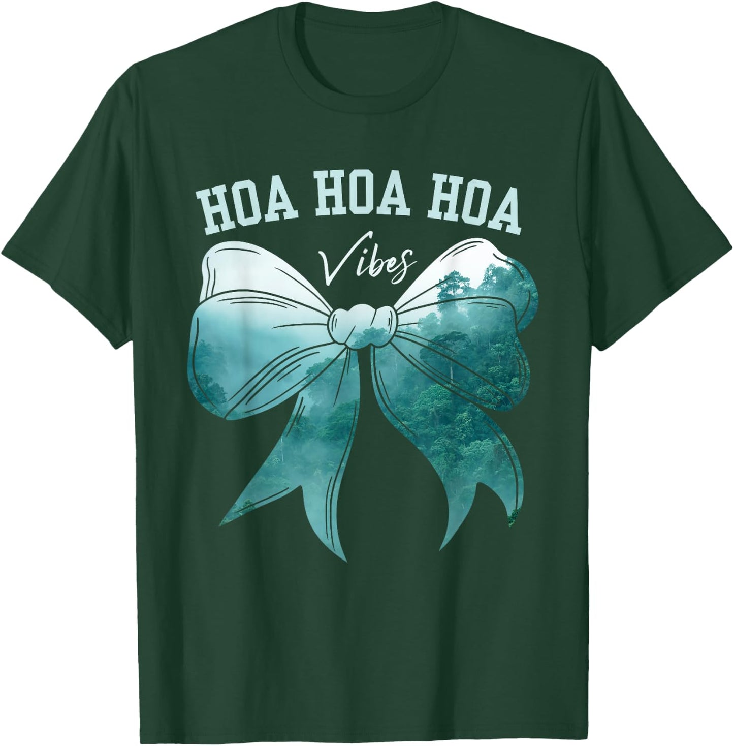 Cute Bow Fall Forest Rainy Gray Weather Hoa Hoa Hoa Vibes T-Shirt - T-Shirt | Forest