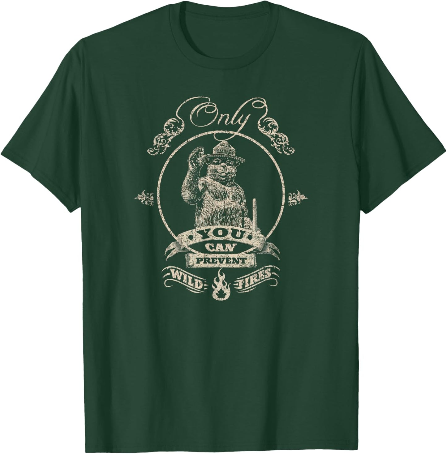 Smokey Bear Smokey Arabesque Version 2 T-Shirt - T-Shirt | Forest