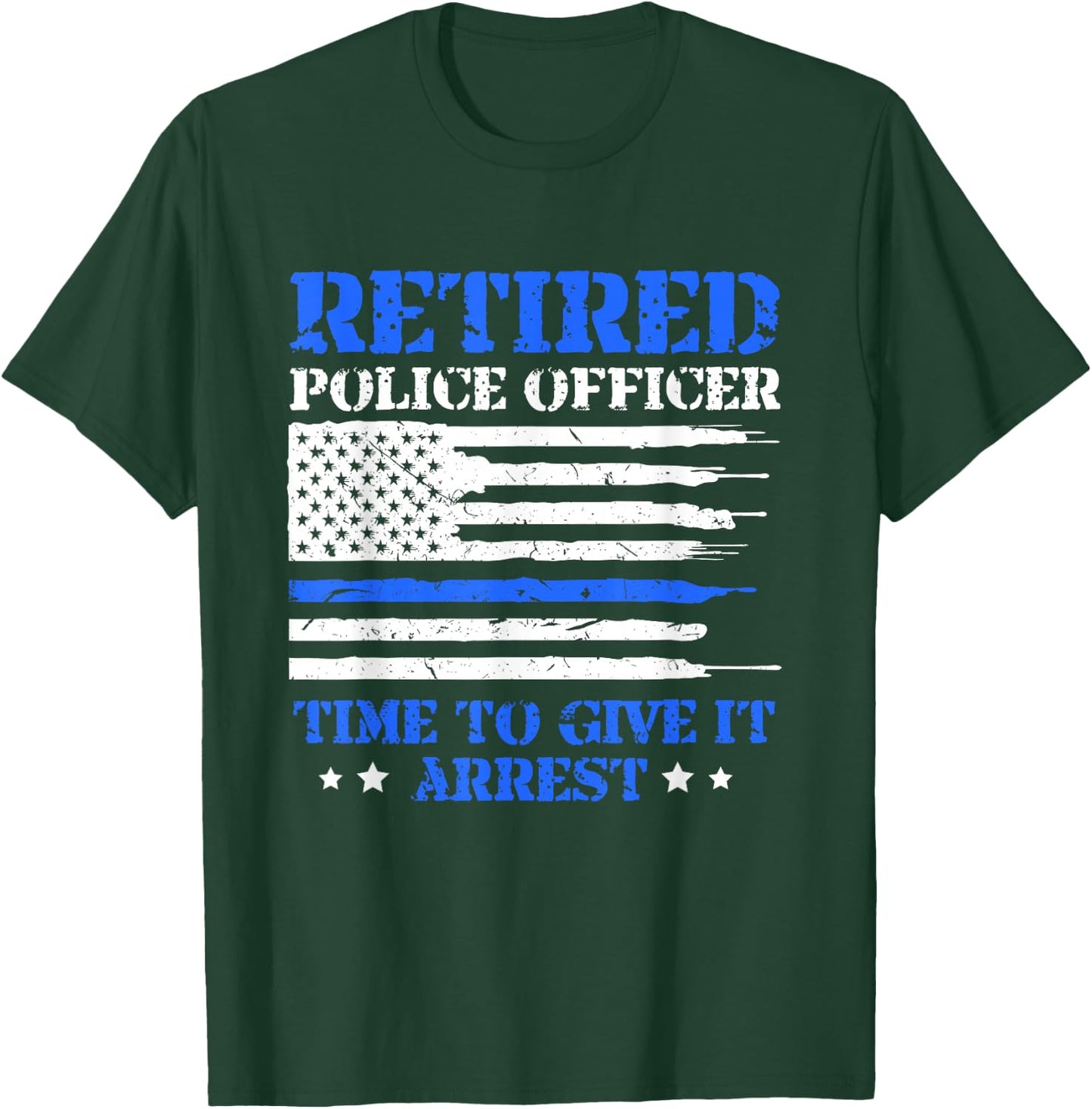Police Officer Retirement Appreciation Gift Shirts -Adults Black Modern Letter Print Small Short Sleeve T-Shirt - T-Shirt | Forest