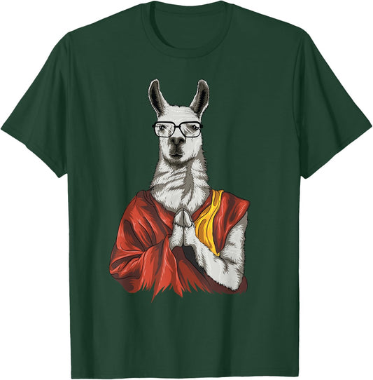 Dalai Lama Dali Llama | Cute Meditation Funny Gift T-Shirt - T-Shirt | Forest