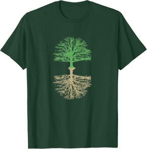 Trees and Roots Outdoor Camping Reflection Nature T-Shirt - T-Shirt | Forest