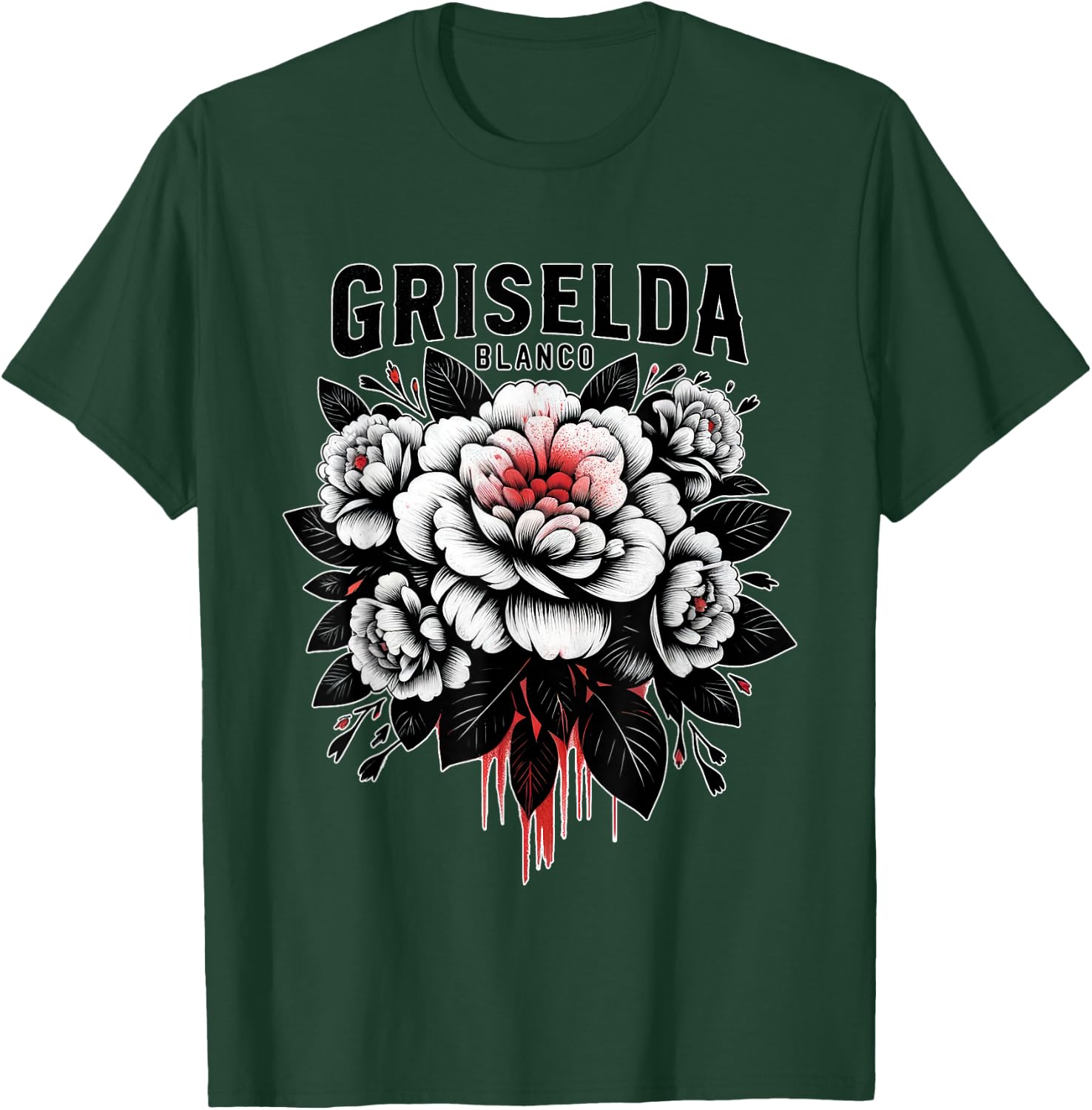 Griselda Blanco Floral Art T-Shirt - T-Shirt | Forest