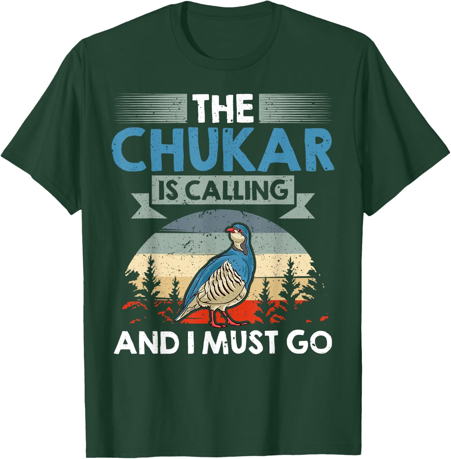 Chukar Hunting Flying Bird Animals Hunt T-Shirt - T-Shirt | Forest