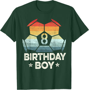 8 Year Old Soccer Player Gifts 8th Birthday Boy Eighth Bday T-Shirt - T-Shirt | Forest