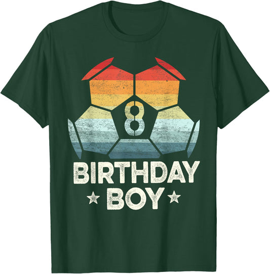 8 Year Old Soccer Player Gifts 8th Birthday Boy Eighth Bday T-Shirt - T-Shirt | Forest
