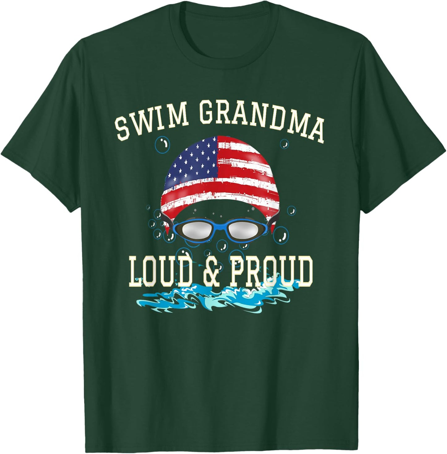 Swim Swimmer Funny Swimming Proud Grandma Goggles Shirt T-Shirt - T-Shirt | Forest