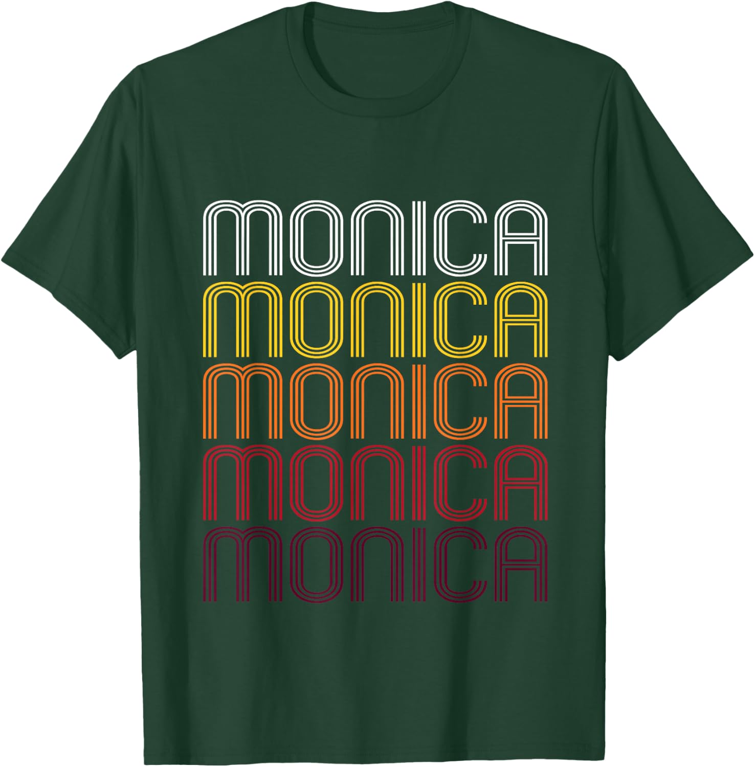 Monica Retro Wordmark Pattern - Vintage Style T-Shirt - T-Shirt | Forest