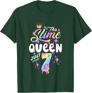 Kids This Slime Queen Just Turned 7 Birthday T-Shirt - T-Shirt | Forest