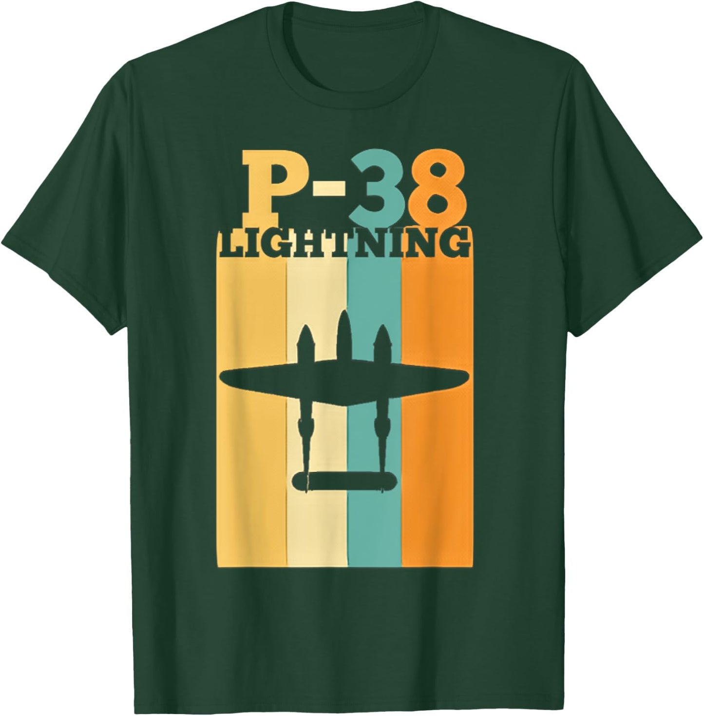 Vintage Warbird P-38 Lightning Fighter Airplane T-Shirt - T-Shirt | Forest