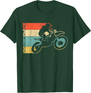 Motocross Vintage Enduro Dirt Bike Motorcycle MX Biker T-Shirt - T-Shirt | Forest