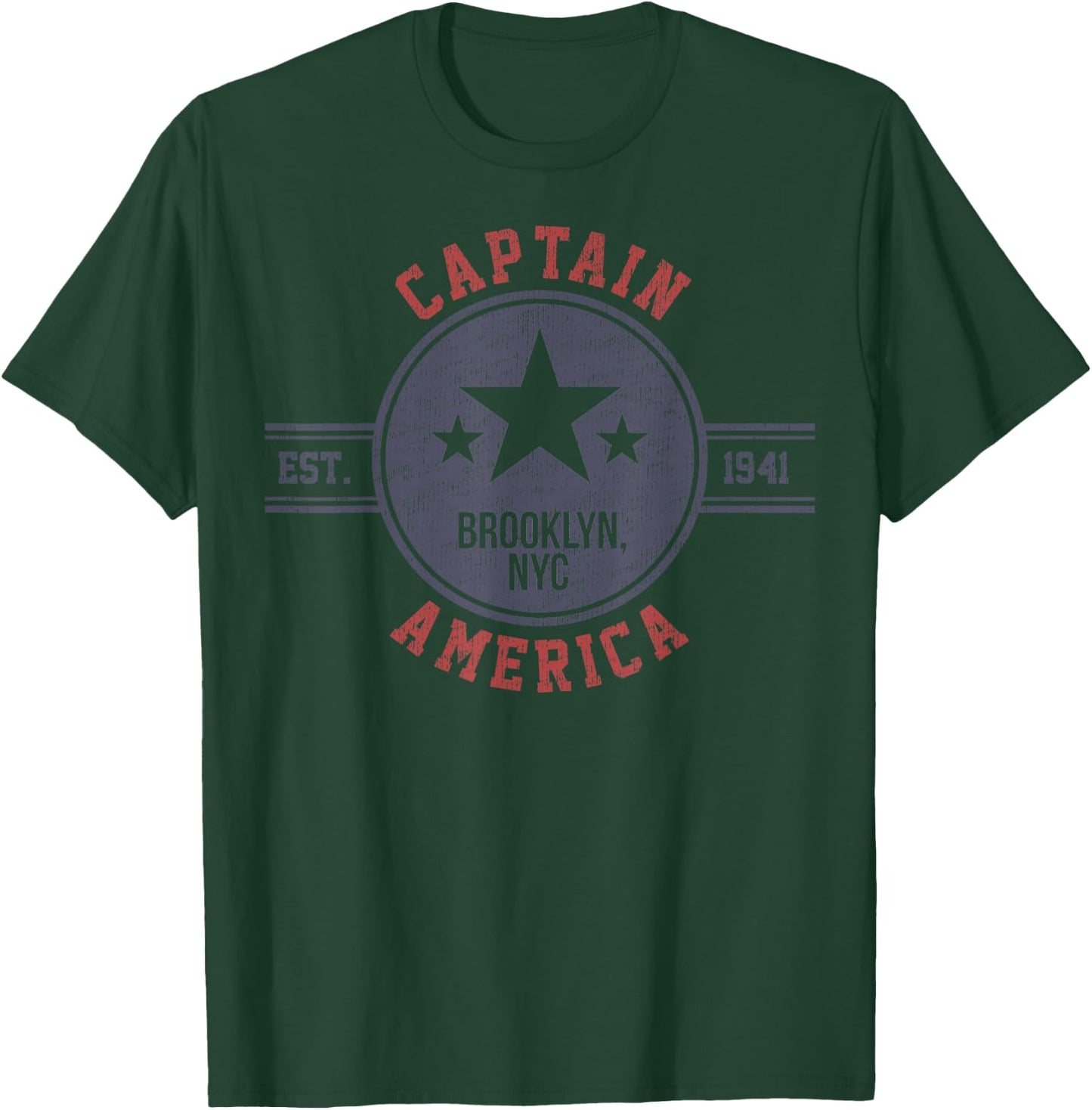 Marvel Captain America Vintage Est.1941 Star Badge T-Shirt - T-Shirt | Forest