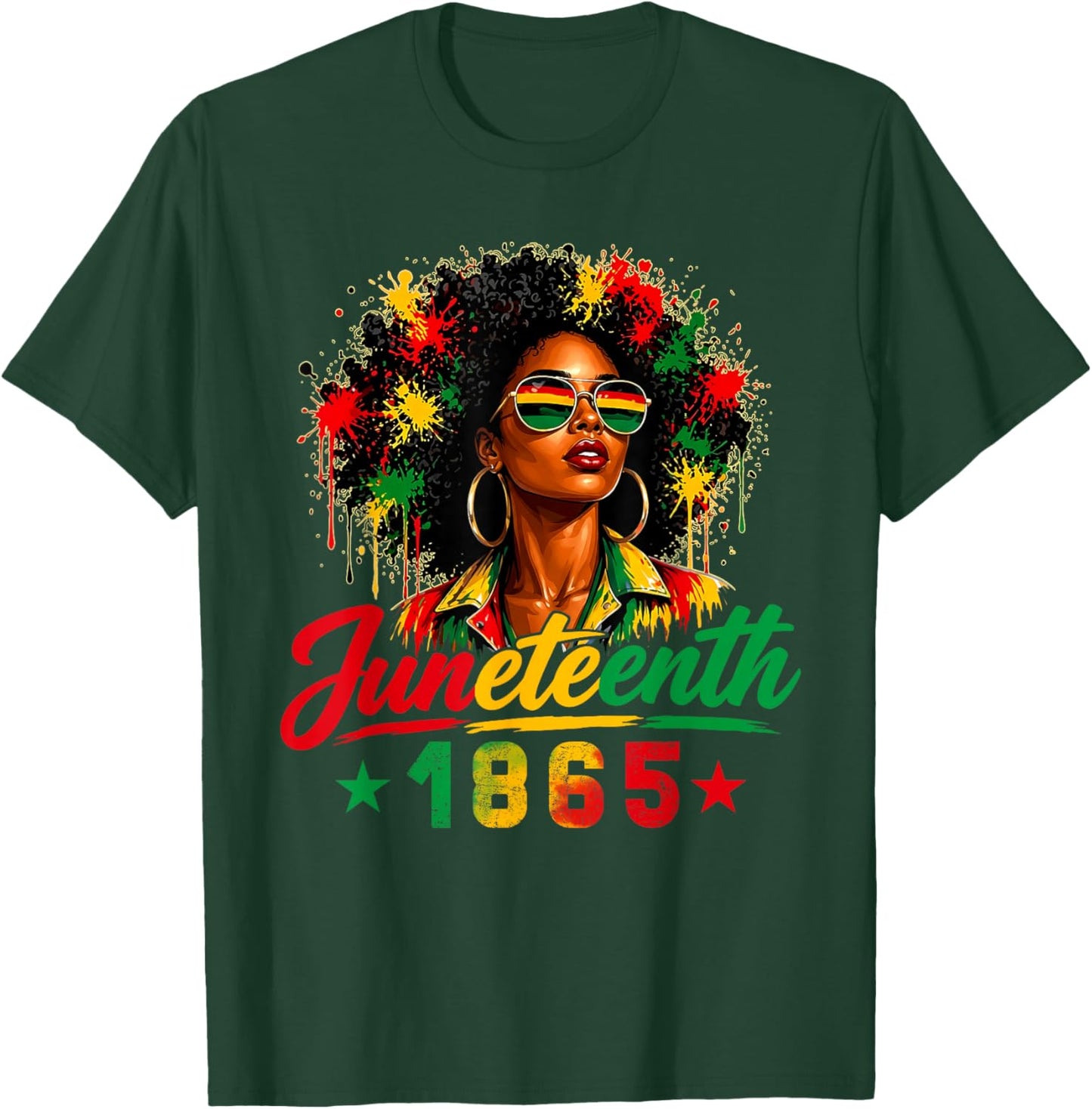 Juneteenth Celebrating Freedom African American Women 1865 T-Shirt - T-Shirt | Forest
