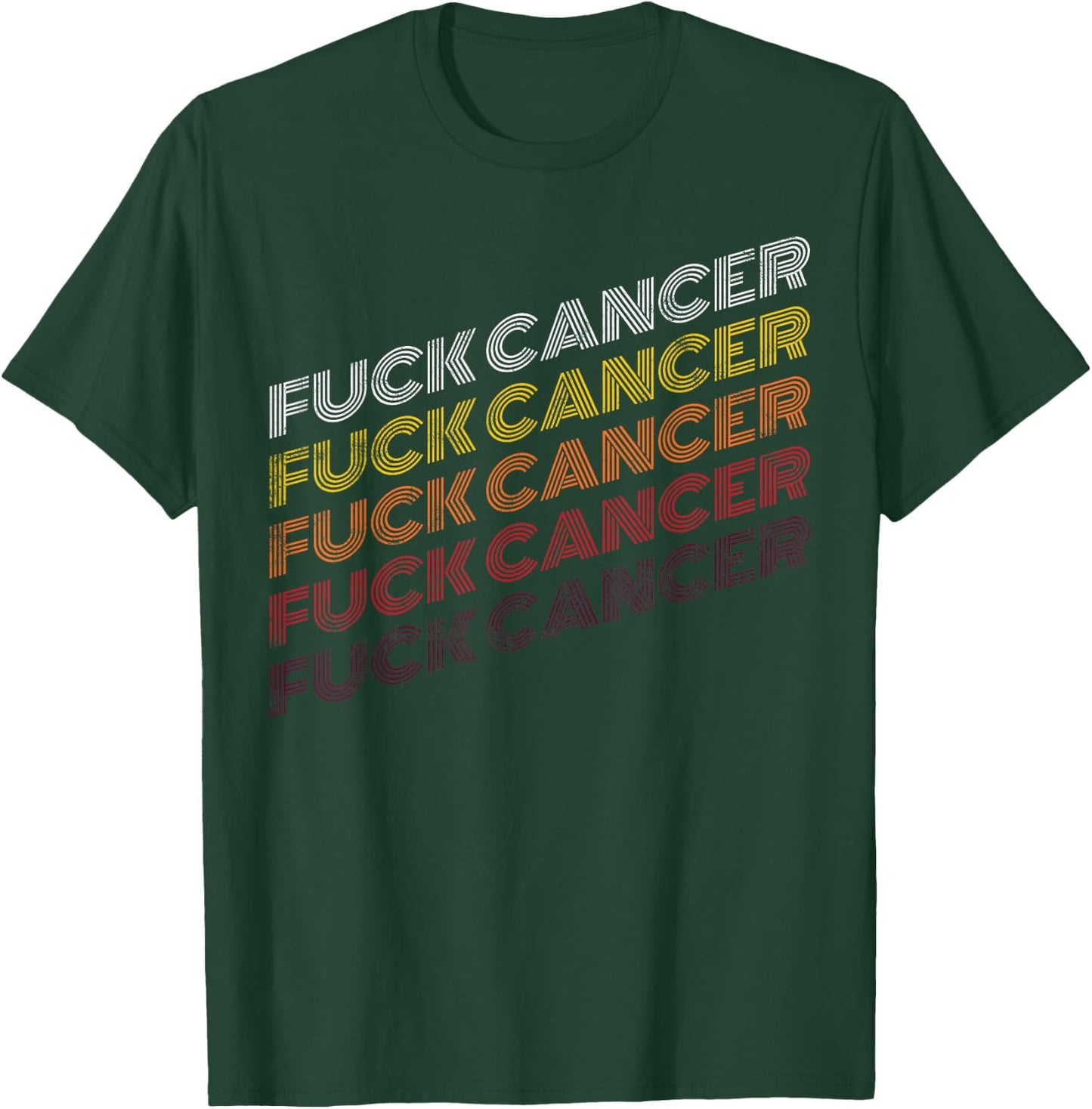 Fuck Cancer Vintage Retro Breast Cancer Awareness Gift T-Shirt - T-Shirt | Forest