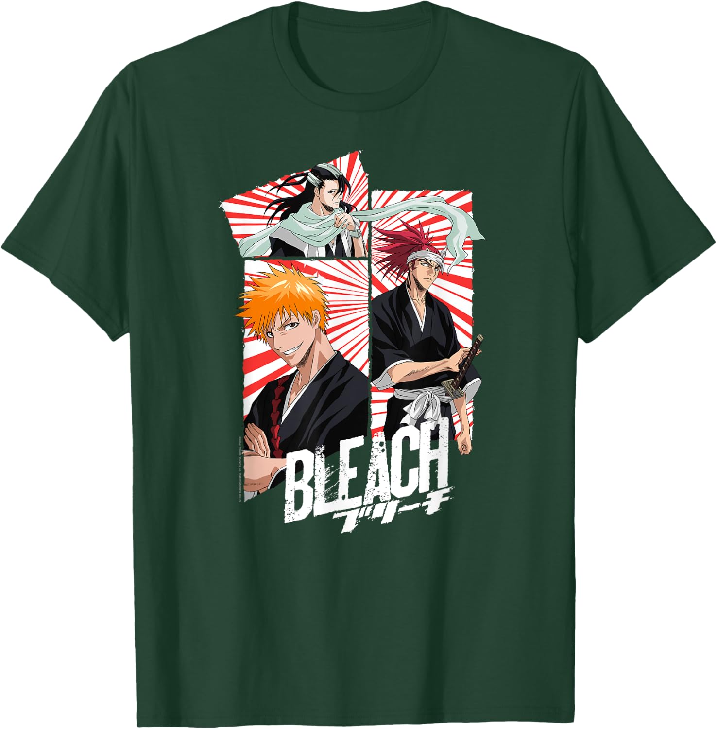 Bleach 3 Panel Mask and Scarf Anime T-Shirt - T-Shirt | Forest