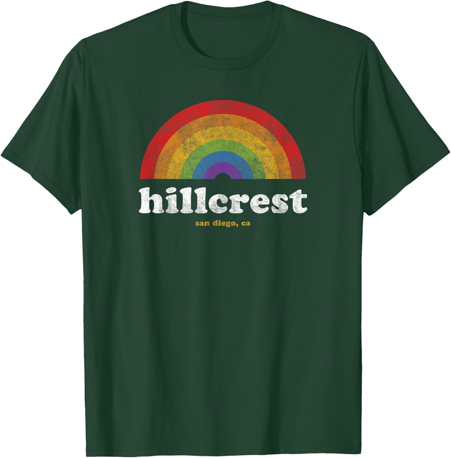 Gay Pride Shirt Hillcrest San Diego California Retro Vintage T-Shirt - T-Shirt | Forest