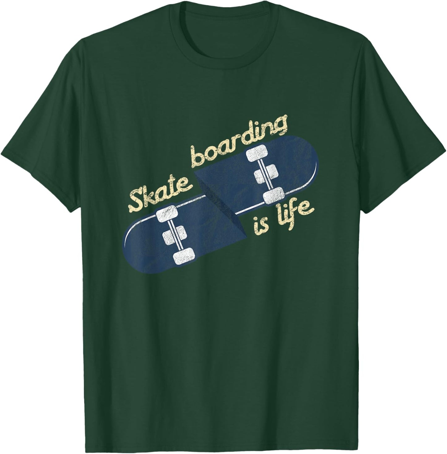 Cool Skater Skateboarding Is Life Skateboard T-Shirt - T-Shirt | Forest