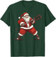 Santa Playing Lacrosse Funny Lacrosse Lax Player Christmas T-Shirt - T-Shirt | Forest