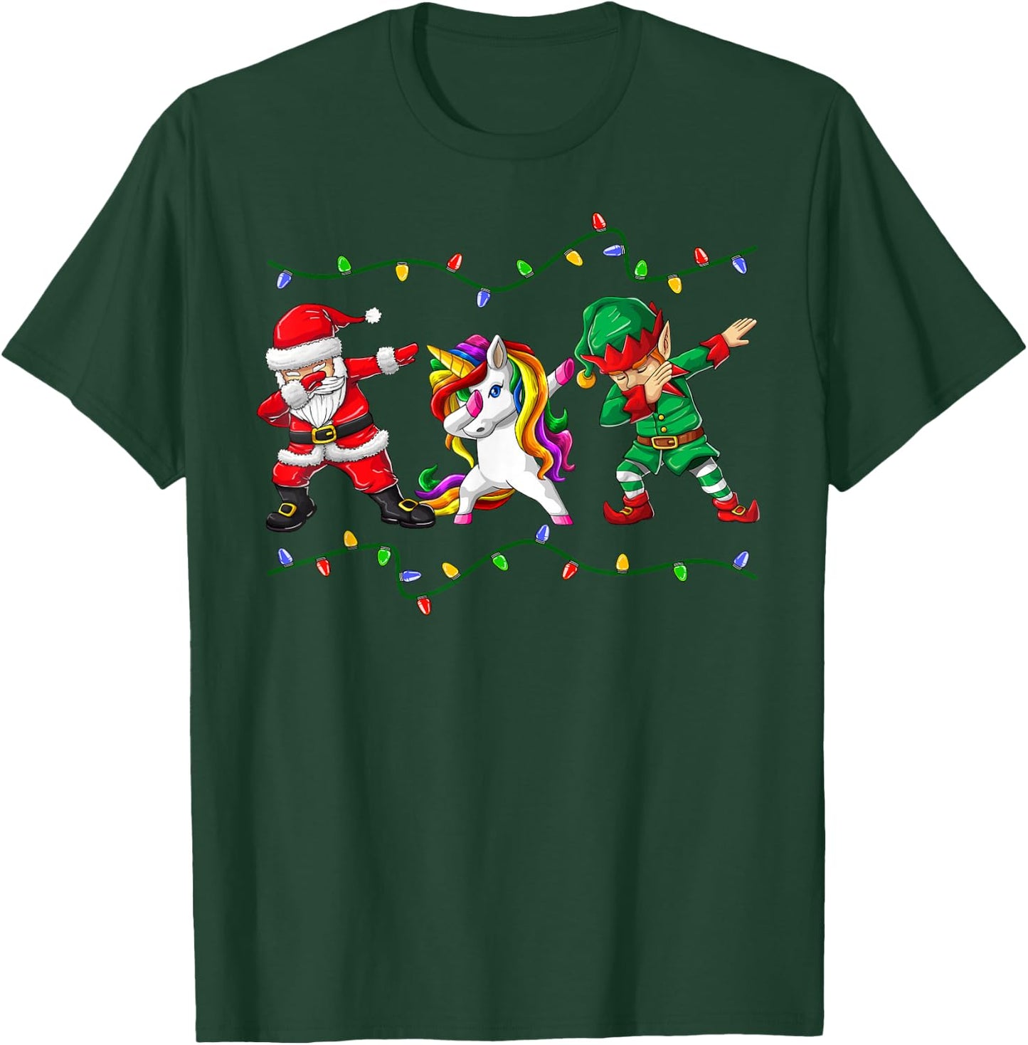 Dabbing Santa Elf Unicorn Christmas Kids Boys Men Xmas Gifts T-Shirt - T-Shirt | Forest