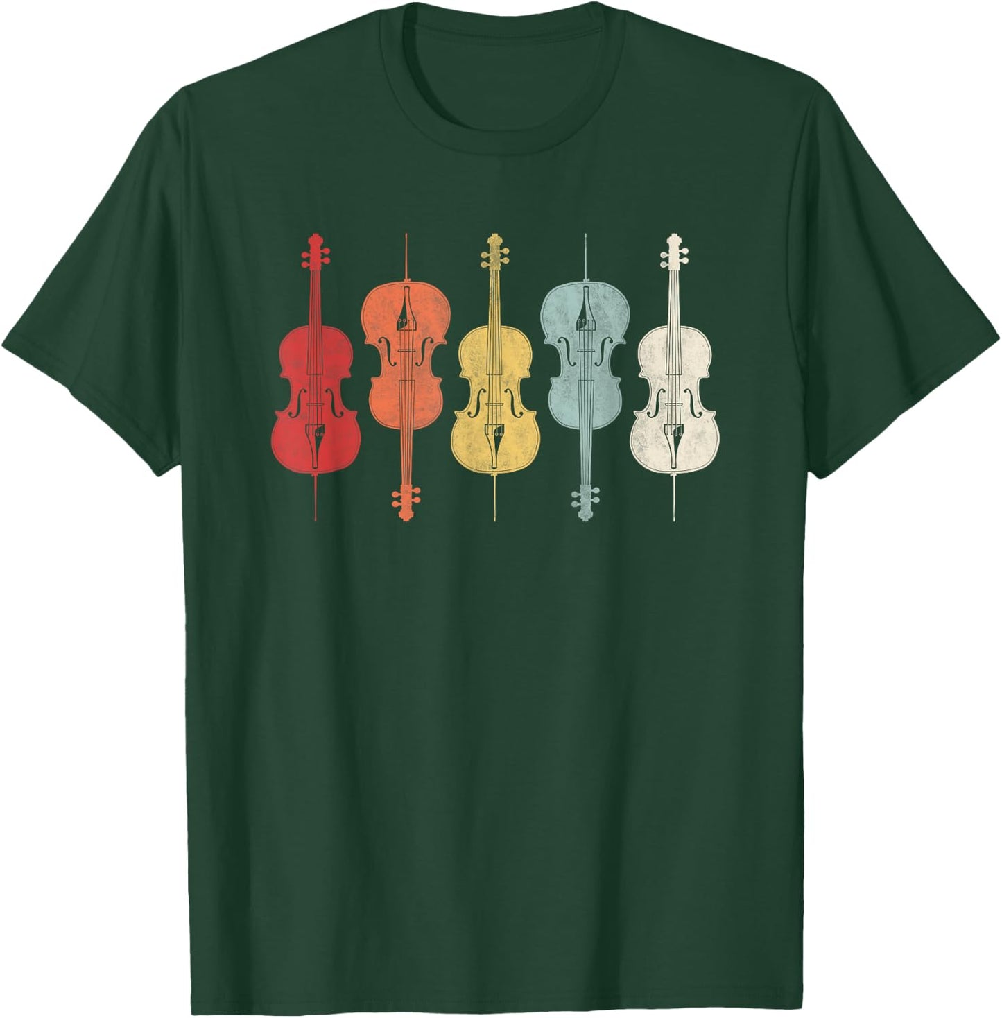 Vintage Retro 70s Orchestra Shirt For Cello Player T-Shirt - T-Shirt | Forest