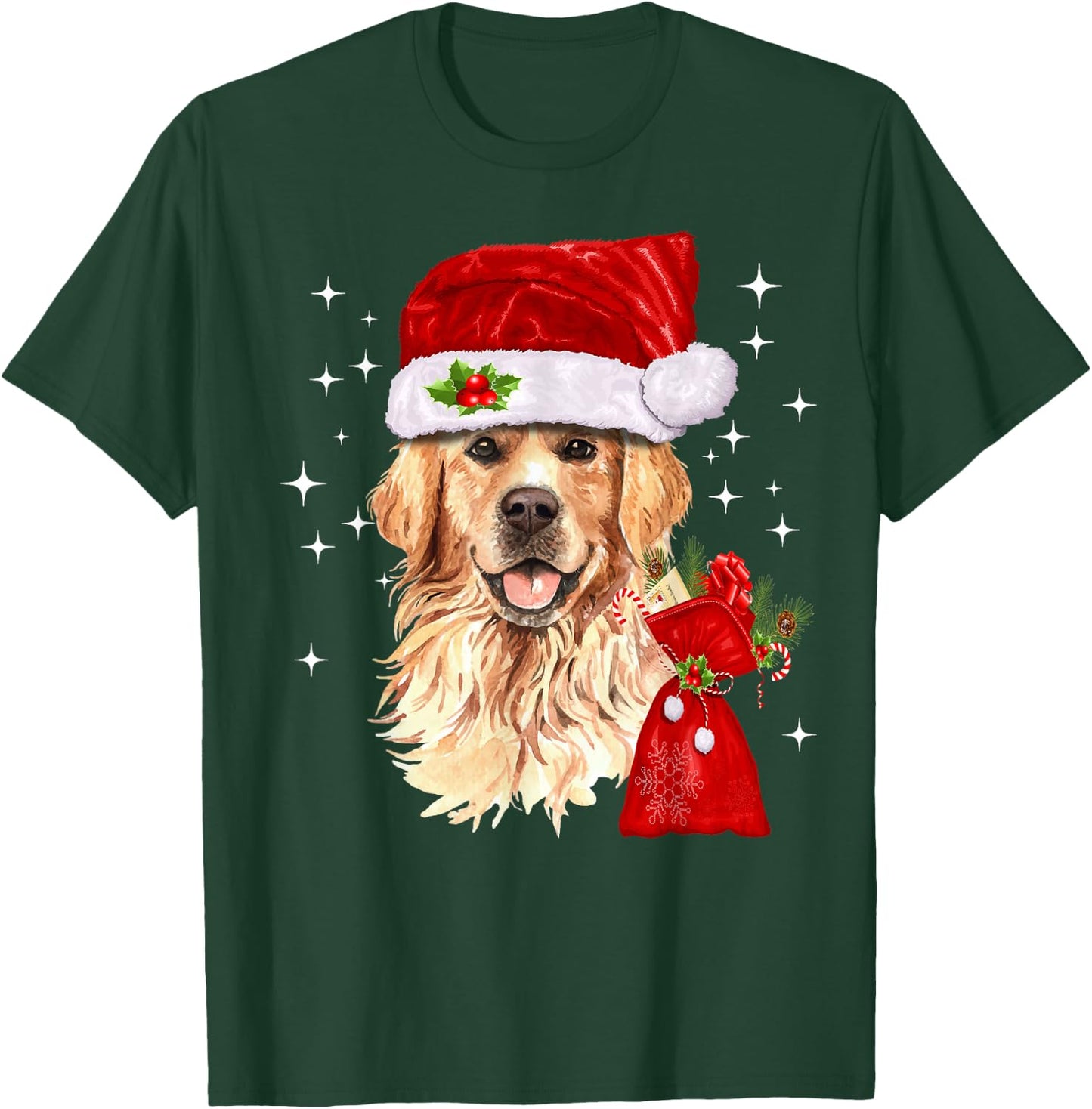 Golden Retriever Christmas Dog Lover T-Shirt - T-Shirt | Forest