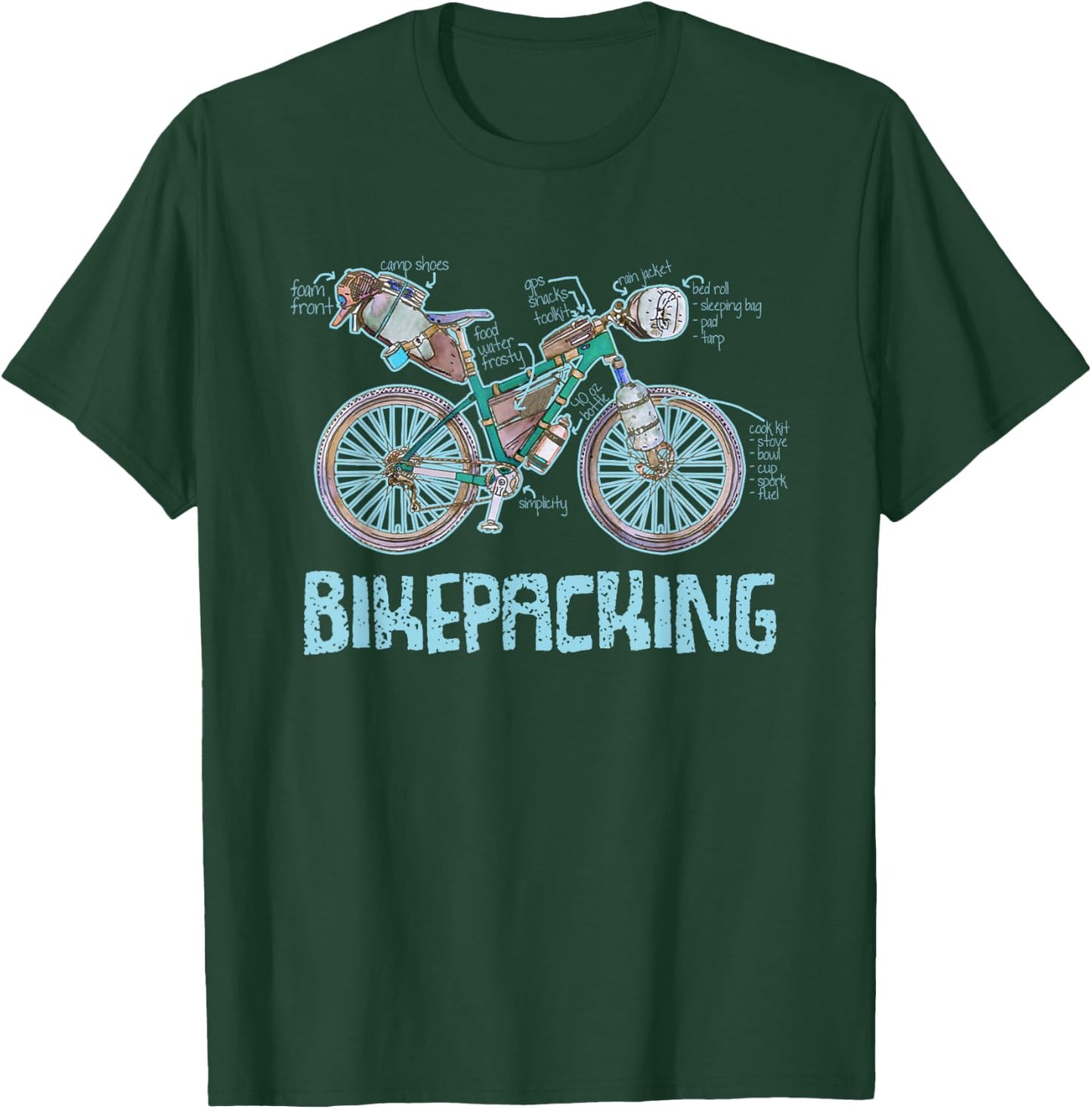 Bikepacking Gear Shirt T-Shirt - T-Shirt | Forest